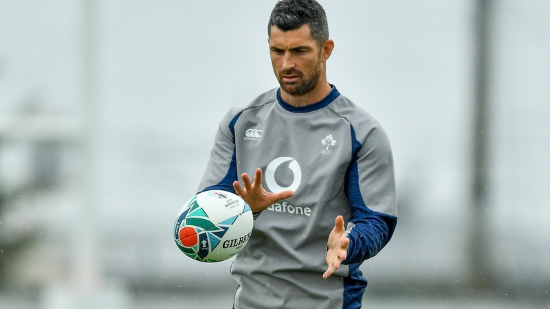 Rob Kearney at Ireland training earlier today
