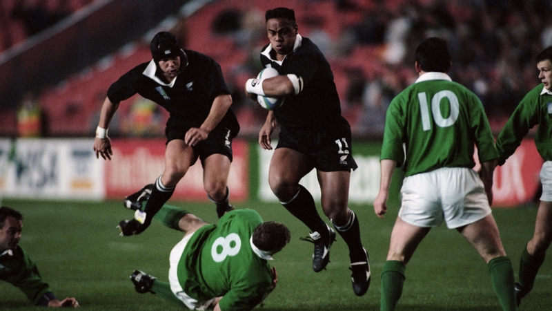 Jonah Lomu marked his World Cup debut with two tries against Ireland in 1995