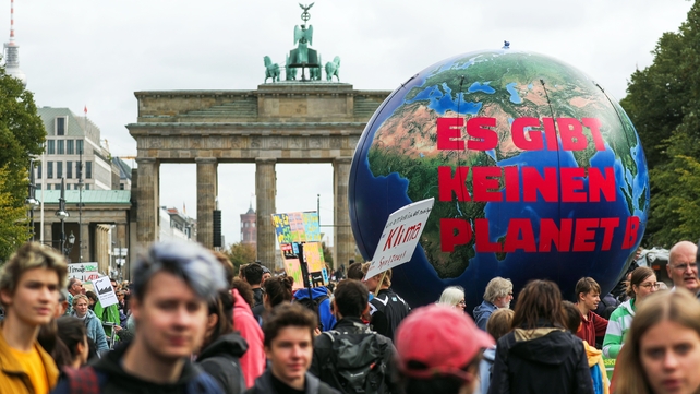 'There is no planet B' during a demonstration as a part of the Fridays for Future global climate strike in Berlin
