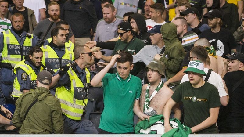 Celtic fans in Sweden for their side's Europa League clash with AIK