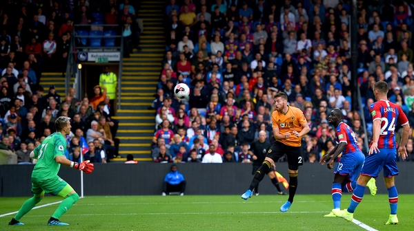 Matt Doherty has an effort at the Palace goal