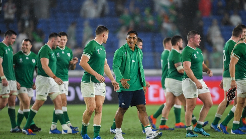 Ireland players savour their win against Scotland