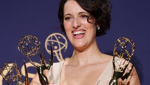 Phoebe Waller-Bridge with her three Emmys