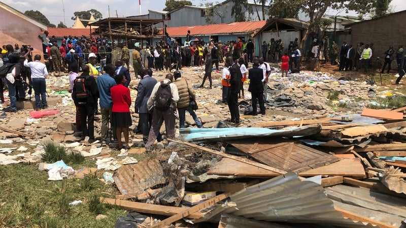 The first floor of the building collapsed as the children were entering their classroom