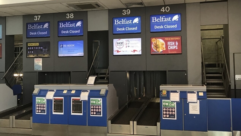 Thomas Cook check-in desks were empty in Belfast today