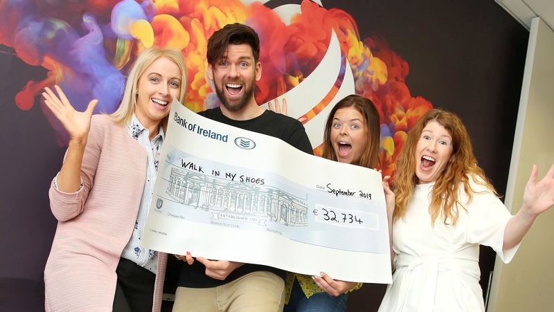 Eoghan McDermott, Doireann Garrihy with Amanda McArdle and Tamara Nolan from Walk in My Shoes