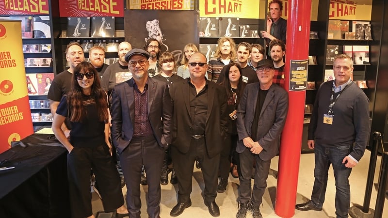 Wave of adulation: Pictured in front, from left to right: Paz Lenchantin, Joey Santiago, Charles Thompson IV and David Lovering. Photo; Tony Burke