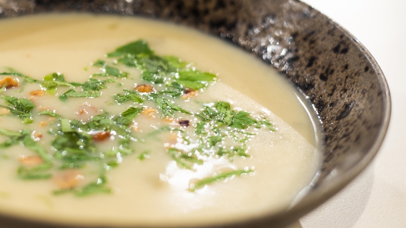Potato and smoked bacon soup from Eunice Power.