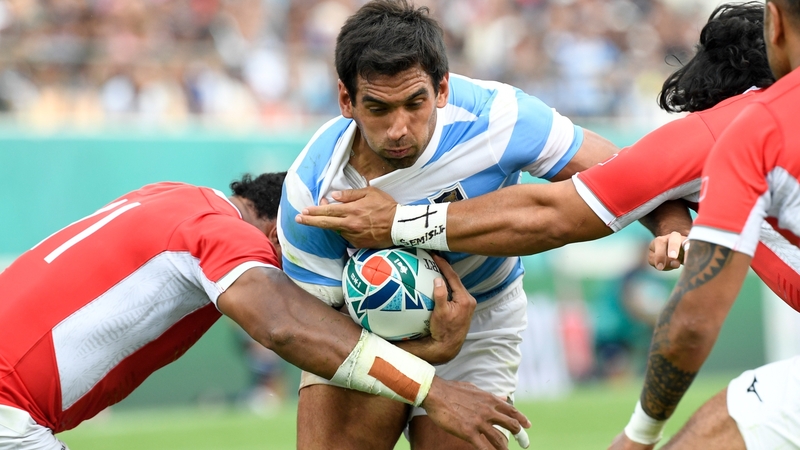 Argentina wing Matias Moroni is tackled