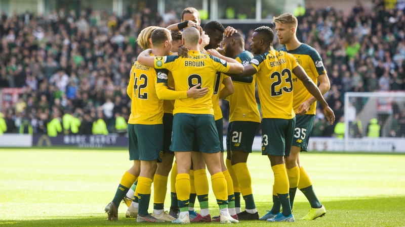 Celtic celebrate their equaliser to remain unbeaten in the league