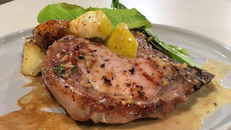 Kevin Dundon's Pork Chops with Apple and Mustard Sauce on Today with Maura and Dáithí.