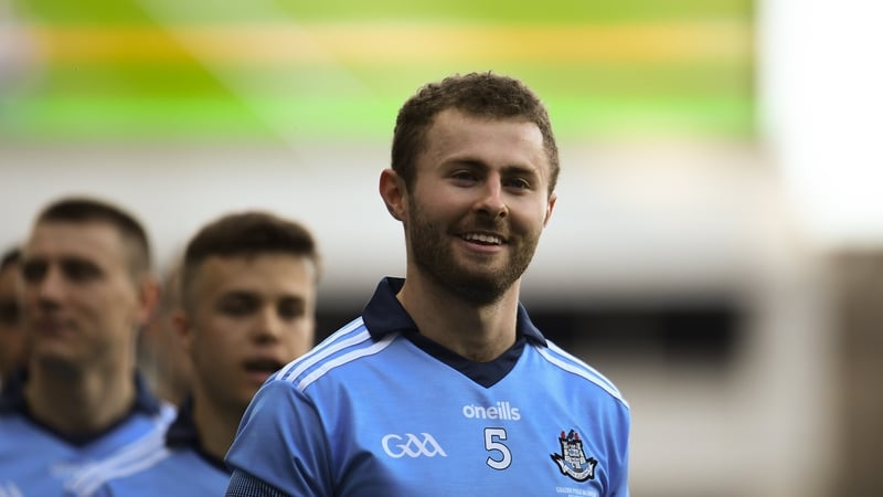 Jack McCaffrey smiling his way through the pre-match parade