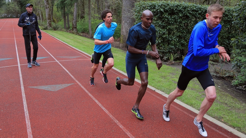 Mo Farah training with Alberto Salazar at the Nike campus back in 2013