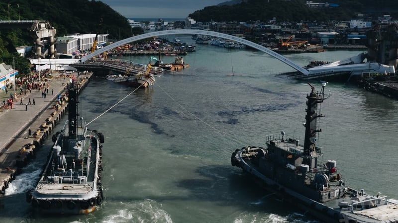 At least nine people fell in the water and seven were rescued