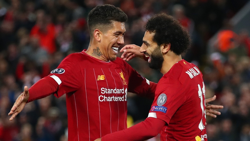 Firmino celebrates Salah's later winner