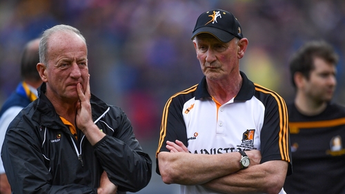 Dempsey (left) with Cody after All-Ireland defeat to Tipperary