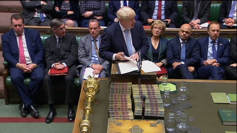 Boris Johnson told the House of Commons: 'This government's objective has always been to leave with a deal'