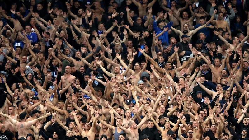 Man City fans are alleged to have thrown objects at Dinamo Zagreb supporters