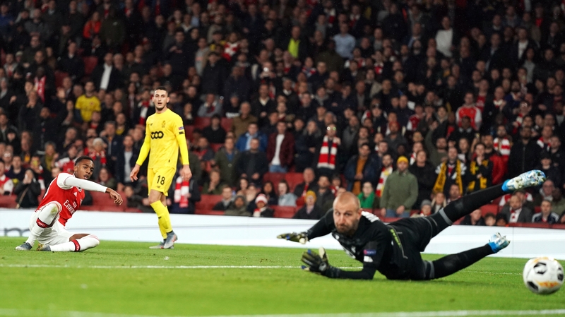 Joe Willock scores Arsenal's third
