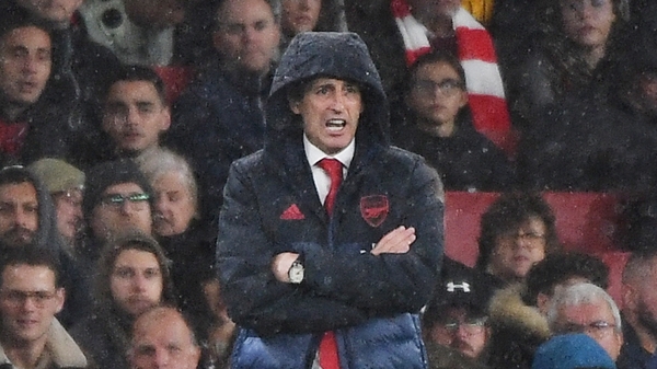 Emery looking on during last night's match
