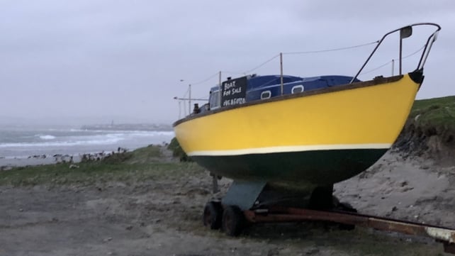 A boat moored in Spanish Point in Co Clare