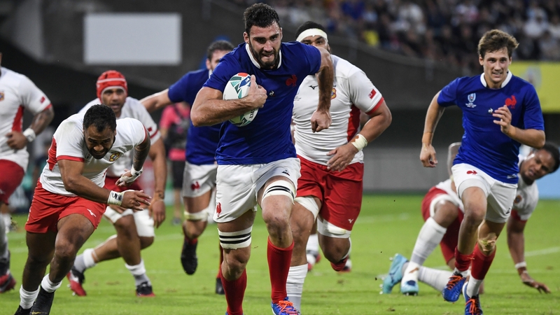 France's Charles Ollivon makes a break