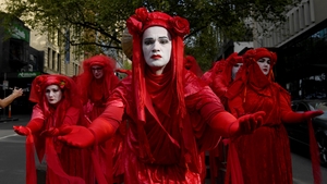 In Australia, hundreds of people took part in protests including the Red Rebels, a sub-group of Extinction Rebellion