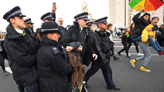 Police officers in London said that as of 12.30pm, they had made 135 arrests