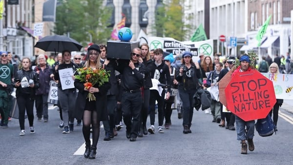 Up to 500 people took part in the demonstration in Dublin city centre