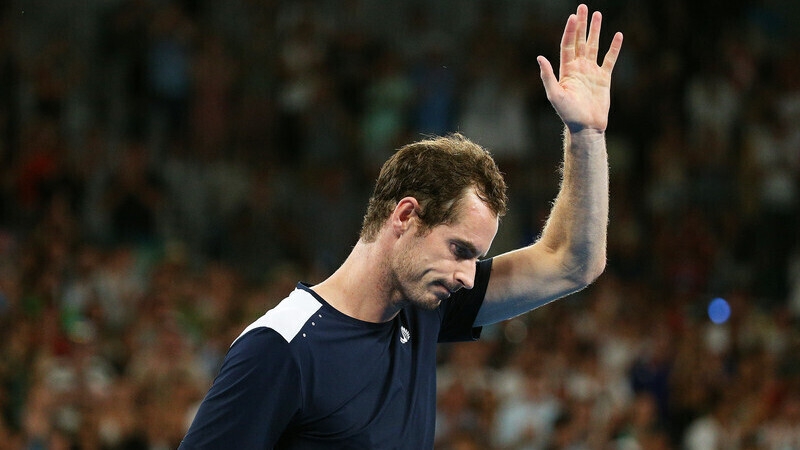 Andy Murray acknowledges the crowd after losing his first round match against Roberto Bautista Agut at the 2019 Australian Open