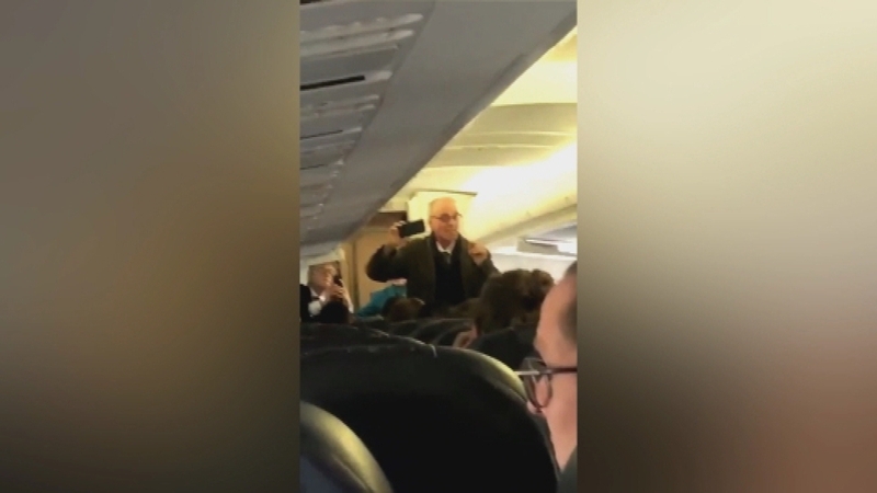 The protester got on the flight in London City Airport (Courtesy: John Clarke)