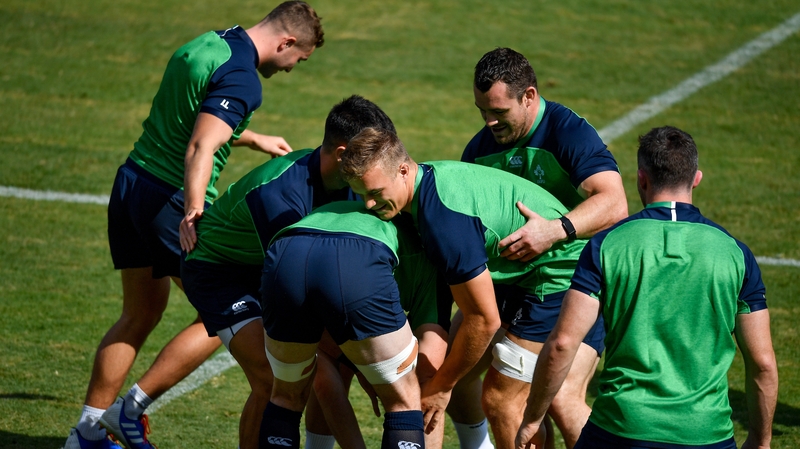 Ireland players put through their paces in the captain's run ahead of their clash with Samoa