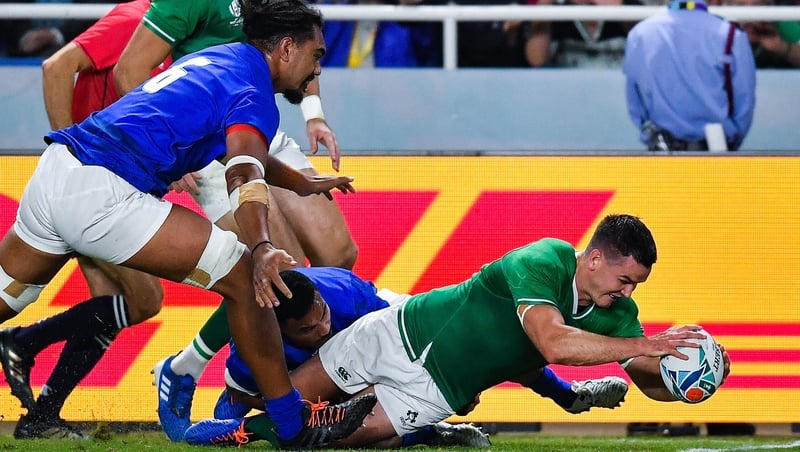 Johnny Sexton scored two tries to set Ireland on their way