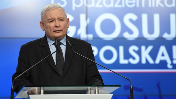 Jaroslaw Kaczynski declared victory in the election tonight