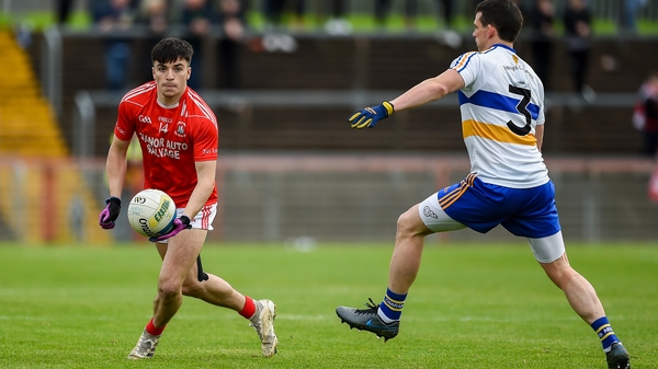 Lee Brennan of Trillick in action against Errigal Ciaran's Aidan McCrory