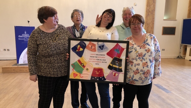 Some of the Rotunda knitters and crocheters