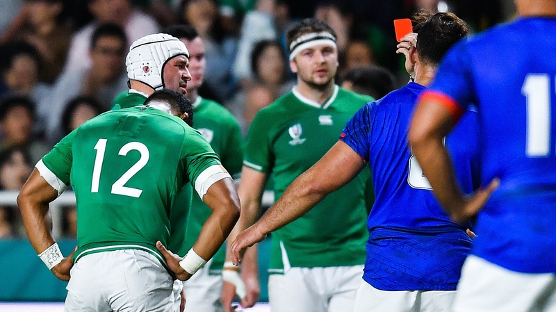 Bundee Aki was the seventh player of the 2019 Rugby World Cup to be red carded