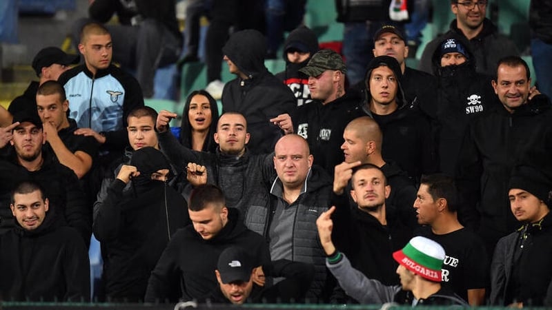 A section of Bulgarian supporters disturbed Monday's game against England