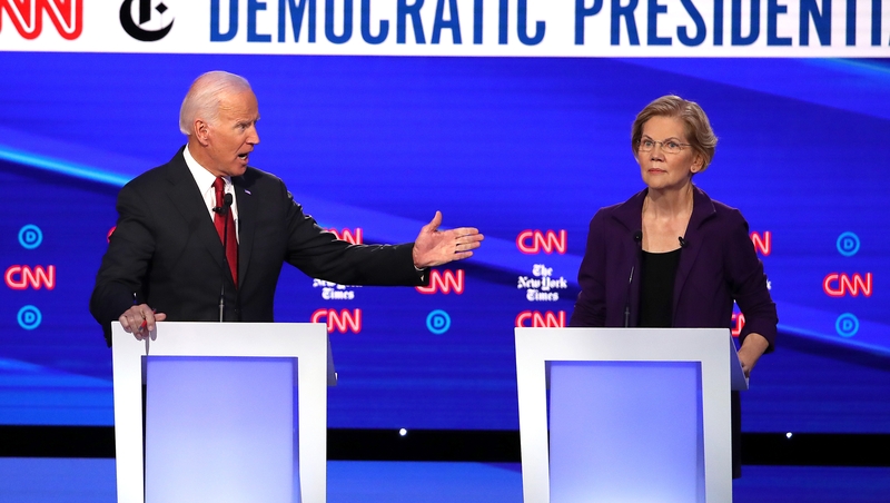 Elizabeth Warren and Joe Biden are the frontrunners in the race to challenge Donald Trump