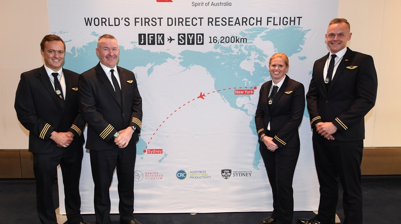 The flight crew chosen to fly from New York to Sydney
