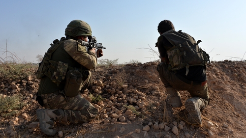 Turkish forces on the Syrian border