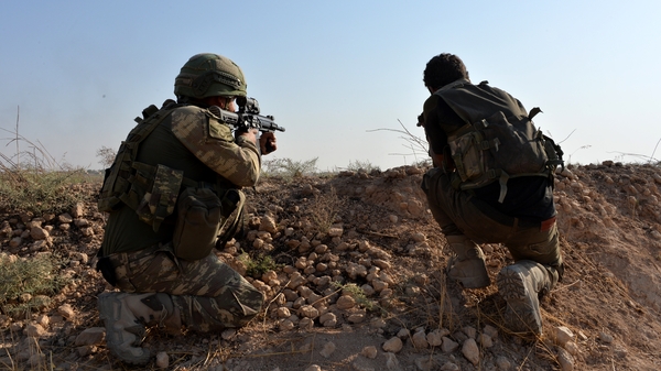 Turkish forces on the Syrian border