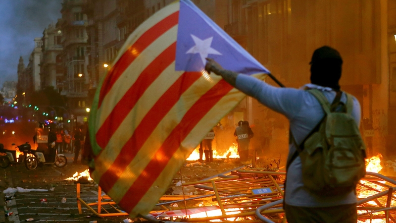 Around half a million people rallied in Barcelona earlier yesterday