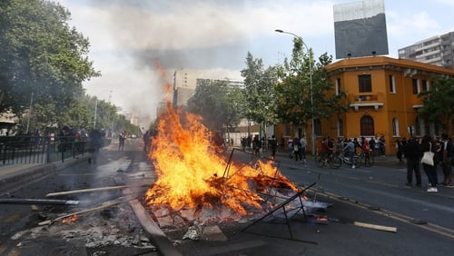 Soldiers were deployed in the streets for the first time since Chile returned to democracy in 1990