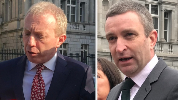 Niall Collins (R) voted six times for Timmy Dooley (L), who had left the Dáil chamber