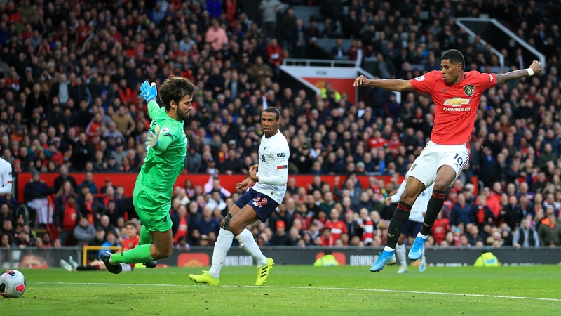 Marcus Rashford opened the scoring at Old Trafford against Liverpool