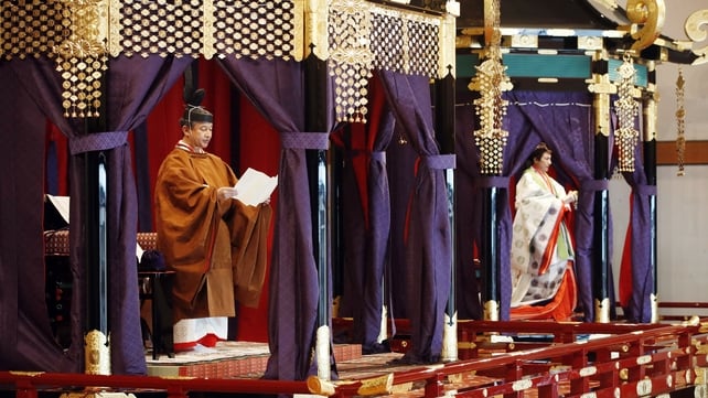 Empress Masako was alongside her husband on her own throne