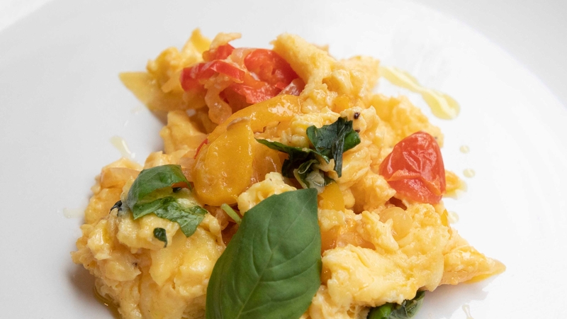 Pipérade with Egg, Peppers and Basil