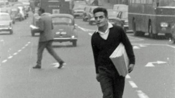 Newspaper John Kelleher Vendor in Cork (1969)