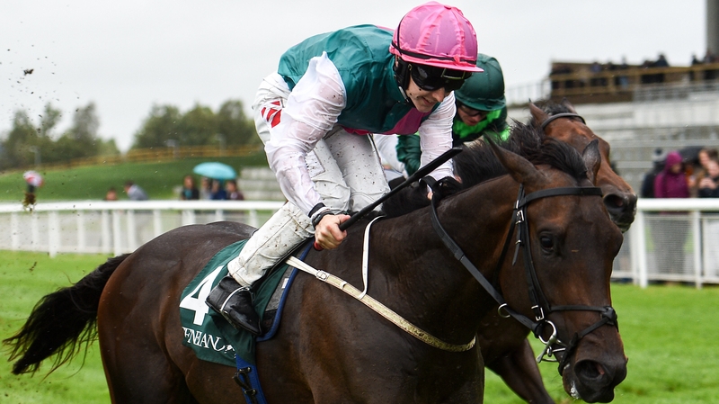 Colin Keane, seen her aboard Siskin, guided Sacred Bridge home in the feature